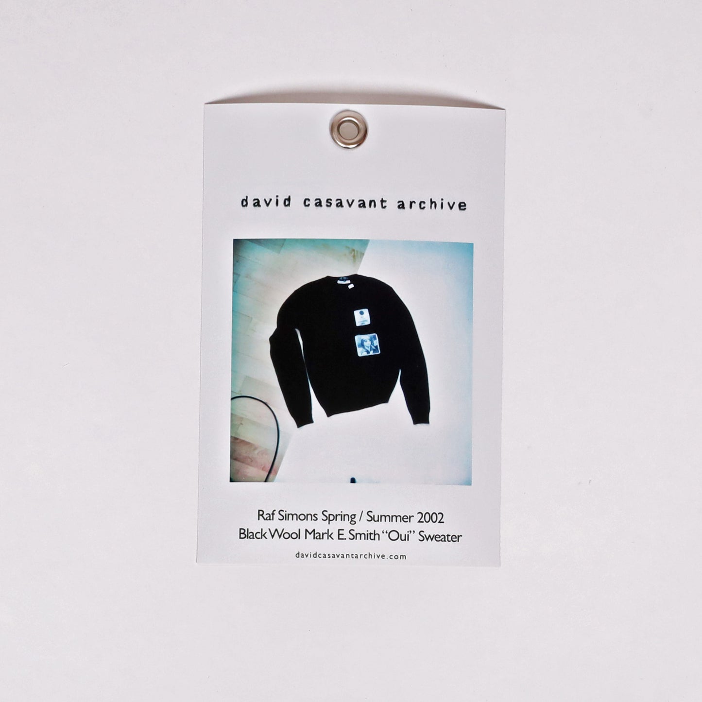 Raf Simons Spring / Summer 2002 Black Wool Mark E. Smith “Oui” Sweater