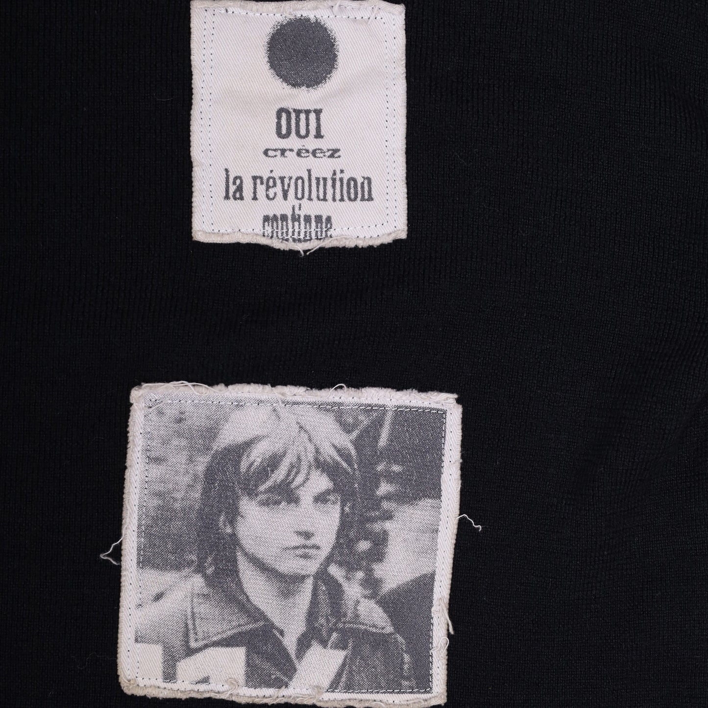 Raf Simons Spring / Summer 2002 Black Wool Mark E. Smith “Oui” Sweater