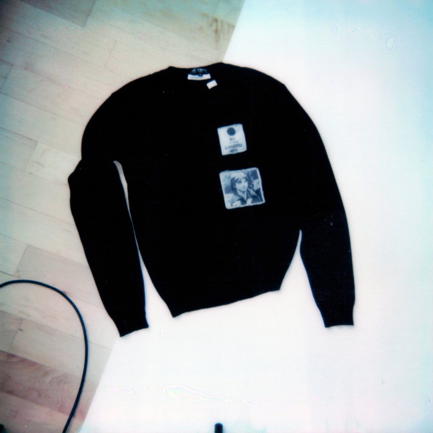 Raf Simons Spring / Summer 2002 Black Wool Mark E. Smith “Oui” Sweater