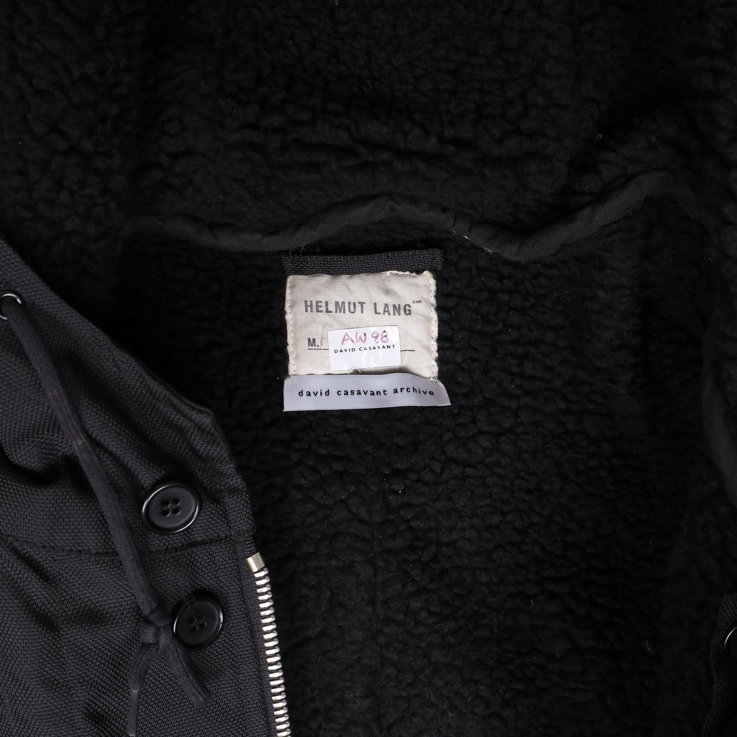 Helmut Lang Autumn / Winter 1998 Black Lined Coat