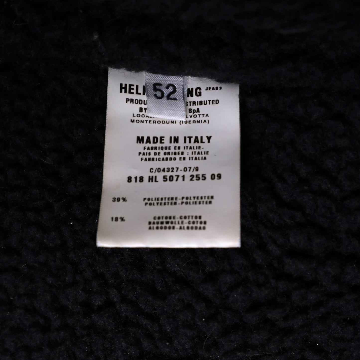 Helmut Lang Autumn / Winter 1998 Black Lined Coat