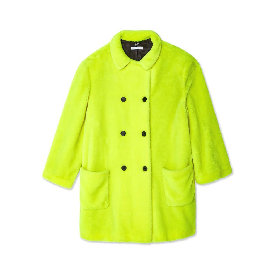 Stephen Sprouse 1984 Neon Yellow Faux Fur Coat