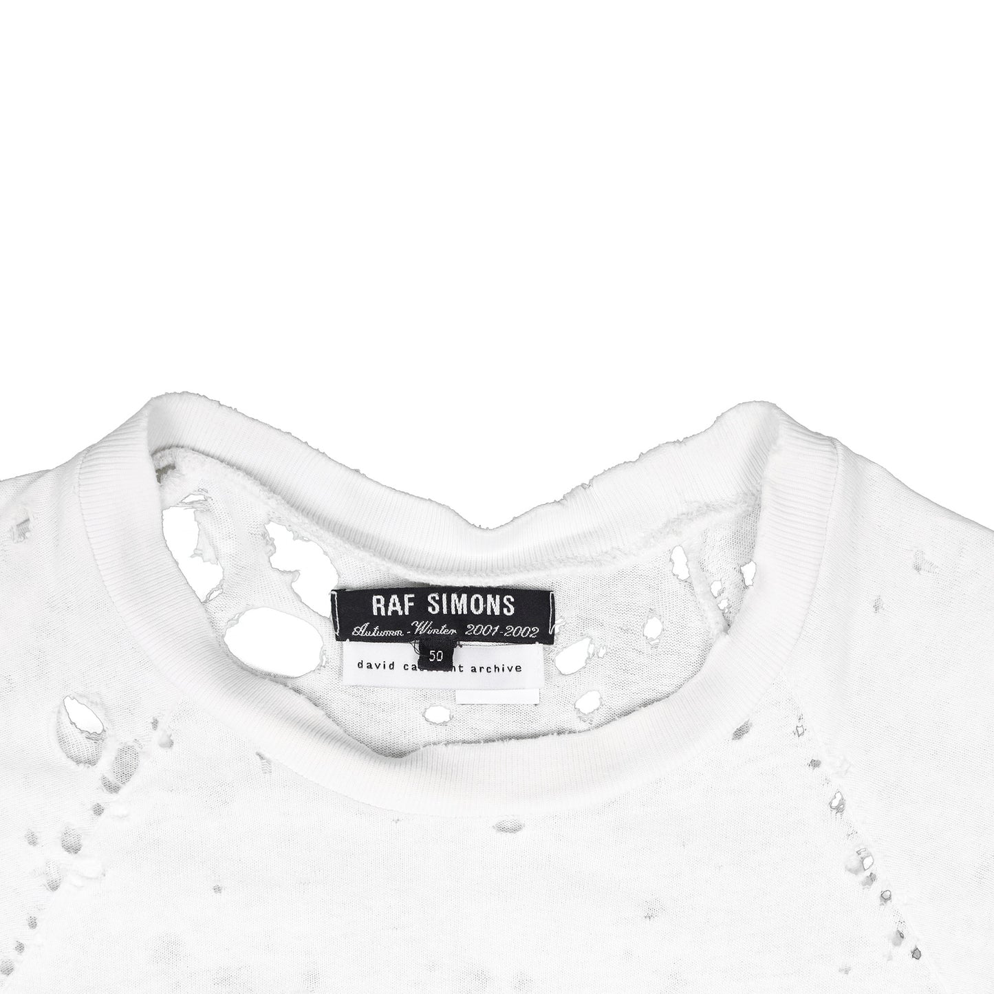 Raf Simons Autumn / Winter 2001 Riot! Riot! Riot! White Patches Crewneck Sweatshirt