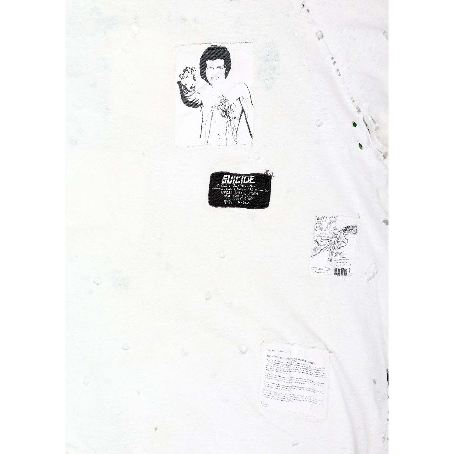 Raf Simons Autumn / Winter 2001 Riot! Riot! Riot! White Patches Crewneck Sweatshirt