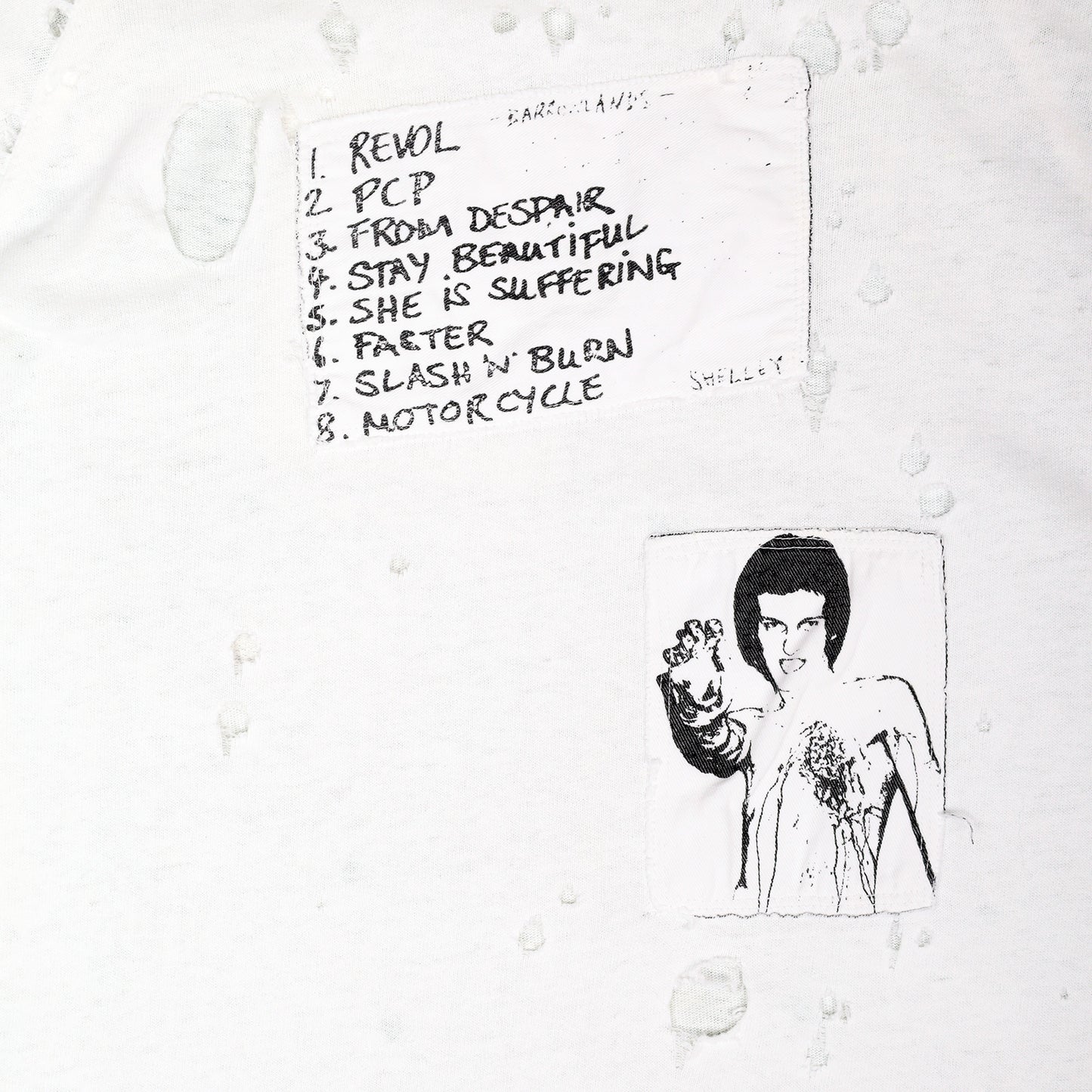 Raf Simons Autumn / Winter 2001 Riot! Riot! Riot! White Patches Crewneck Sweatshirt