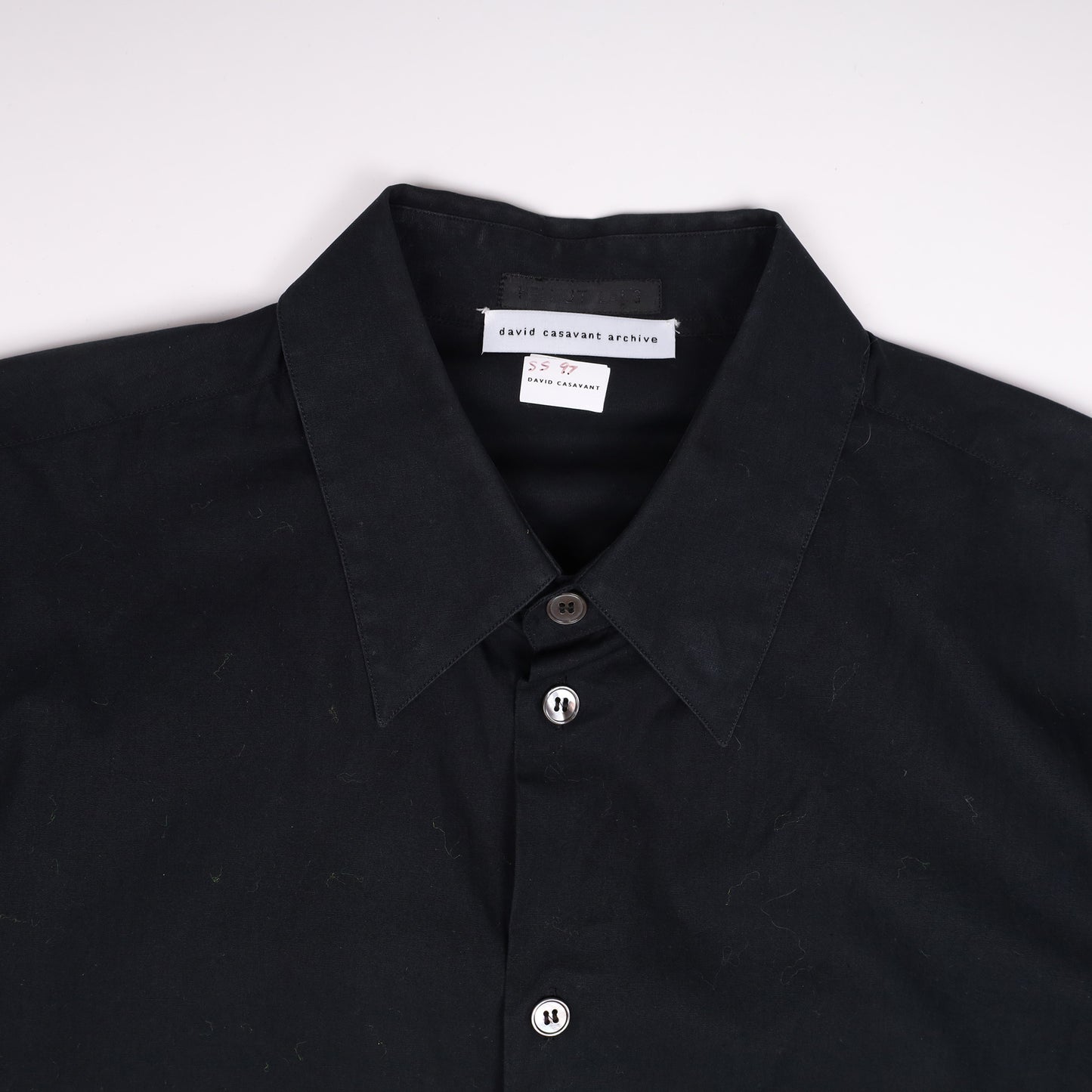 Helmut Lang Spring / Summer 1997 White Stripe Black Shirt