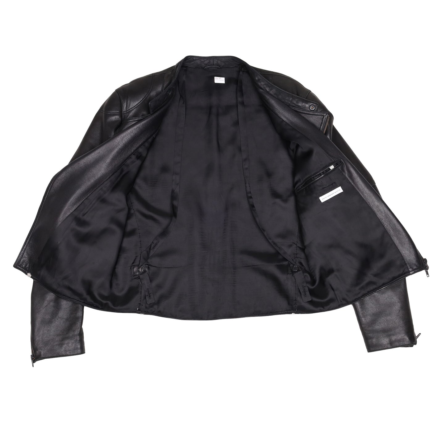 Helmut Lang Autumn / Winter 1999 Asymmetrical Black Leather Jacket