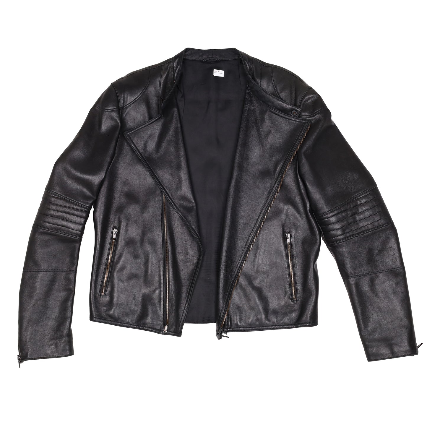 Helmut Lang Autumn / Winter 1999 Asymmetrical Black Leather Jacket