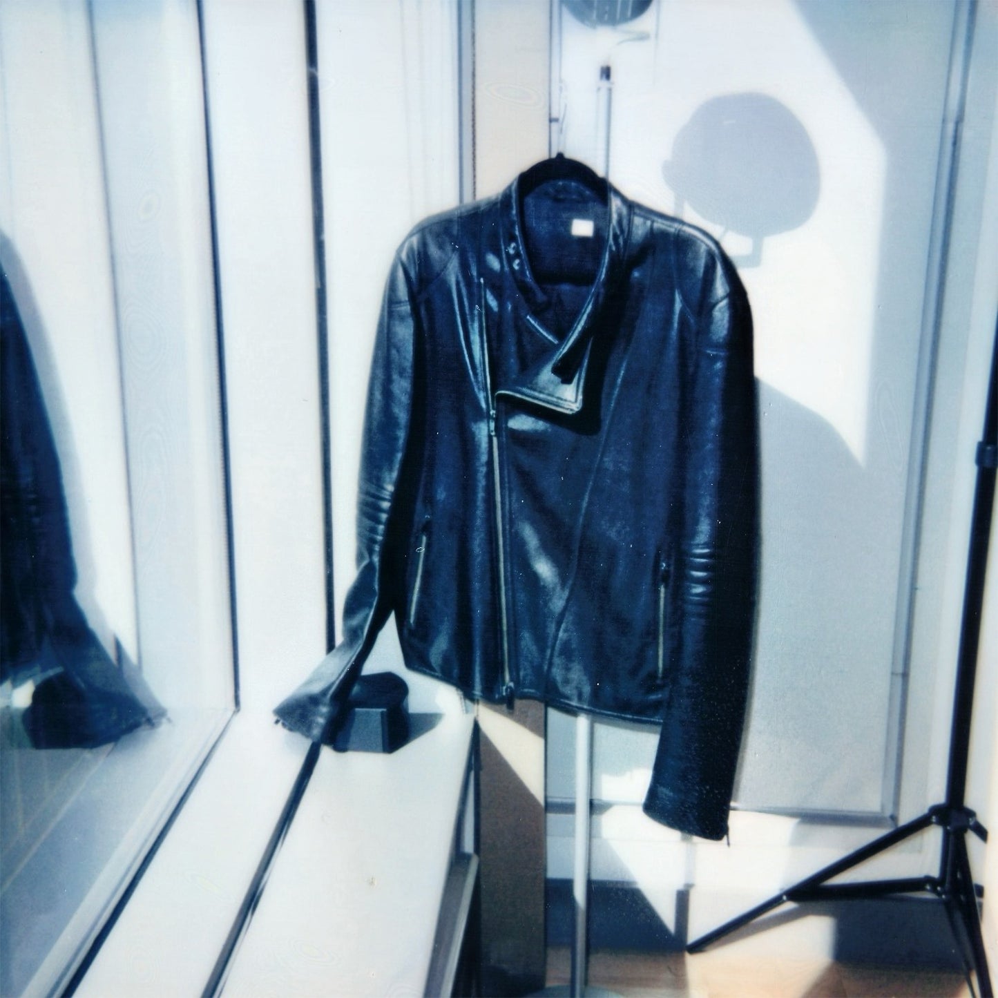 Helmut Lang Autumn / Winter 1999 Asymmetrical Black Leather Jacket