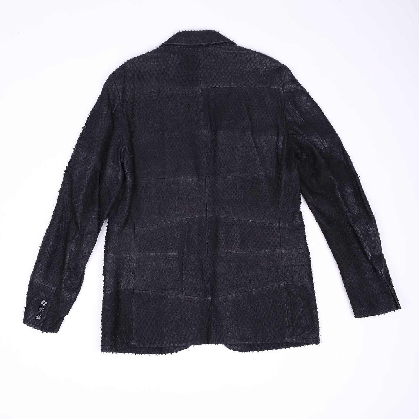 Helmut Lang Autumn / Winter 2002 Carp Skin Leather Black Jacket