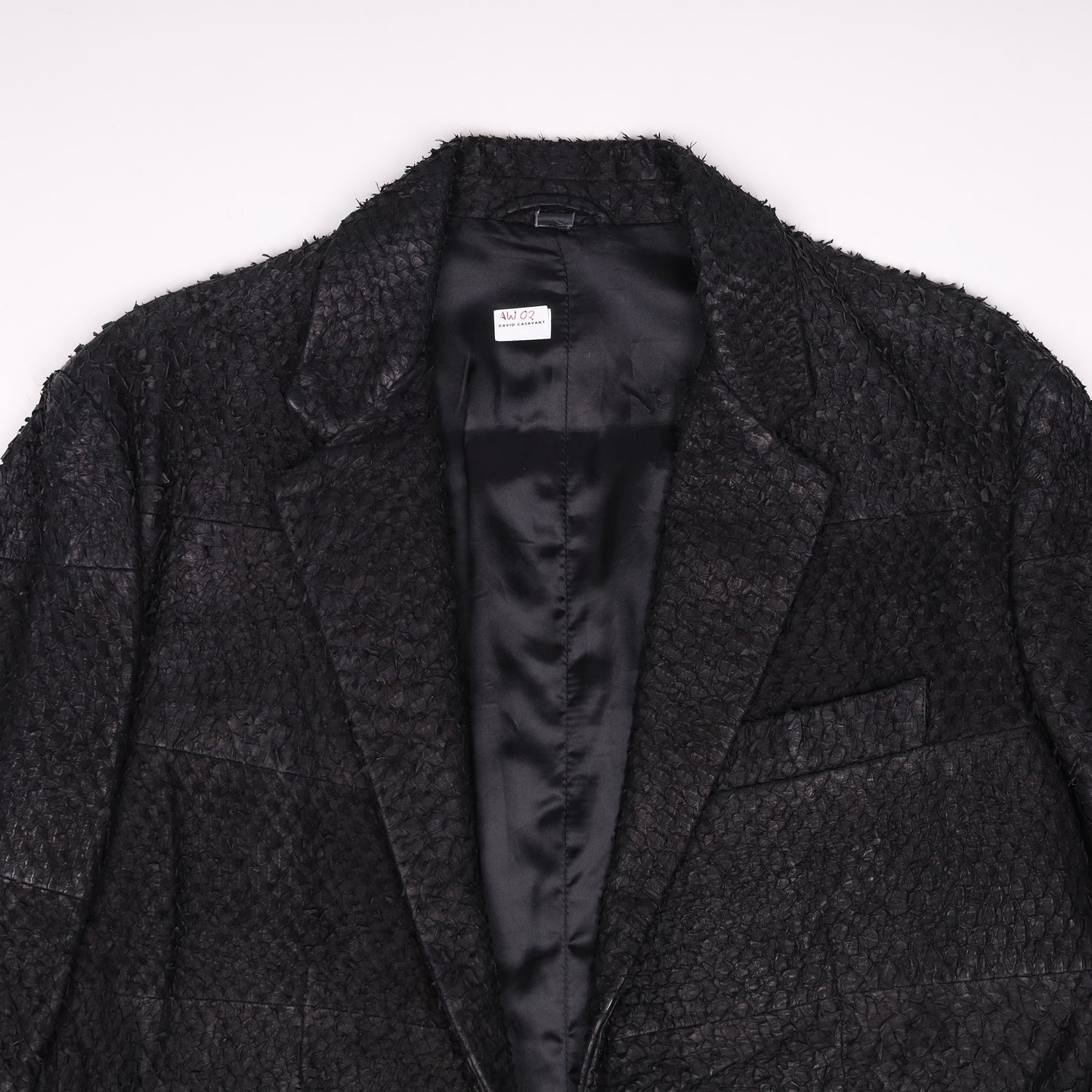 Helmut Lang Autumn / Winter 2002 Carp Skin Leather Black Jacket