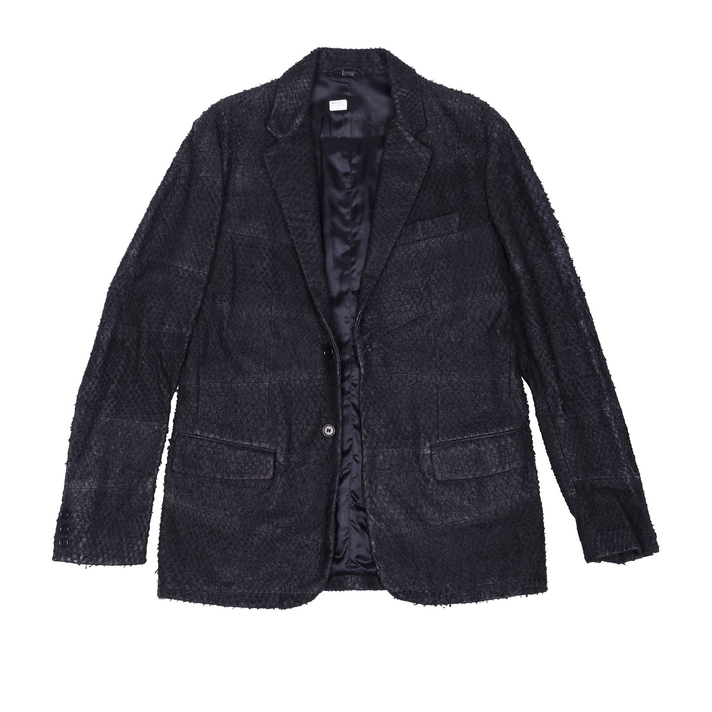 Helmut Lang Autumn / Winter 2002 Carp Skin Leather Black Jacket