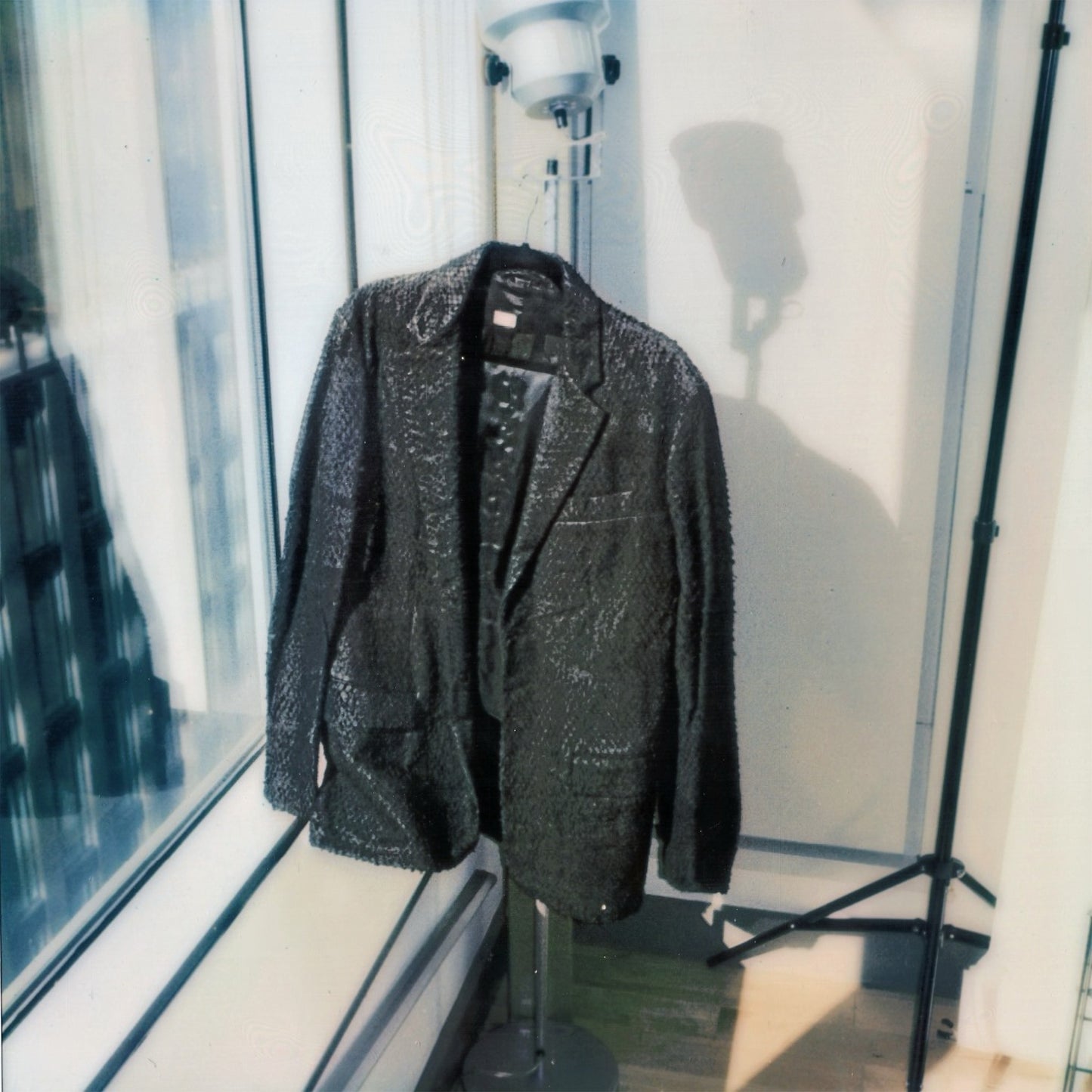 Helmut Lang Autumn / Winter 2002 Carp Skin Leather Black Jacket