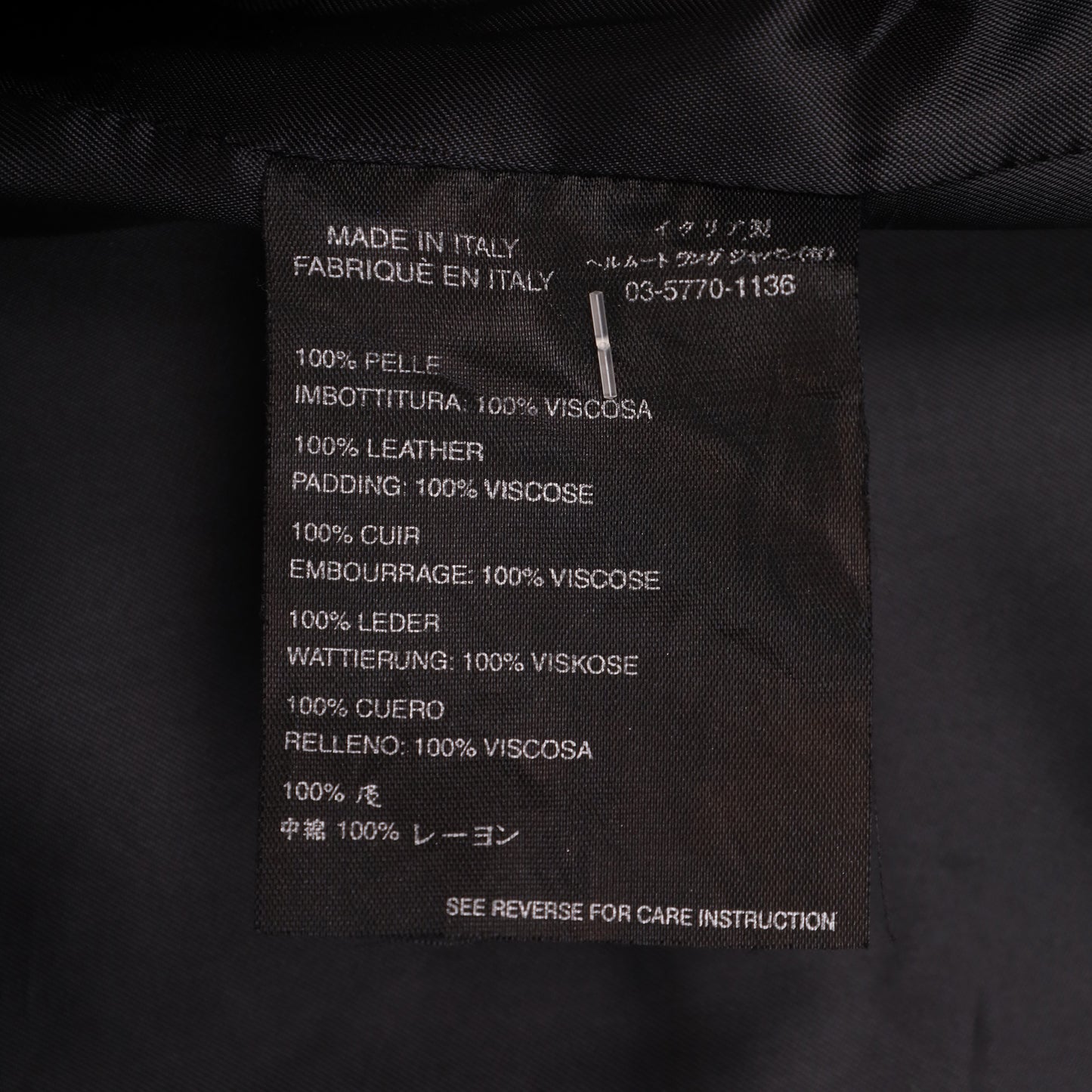 Helmut Lang Autumn / Winter 2002 Carp Skin Leather Black Jacket