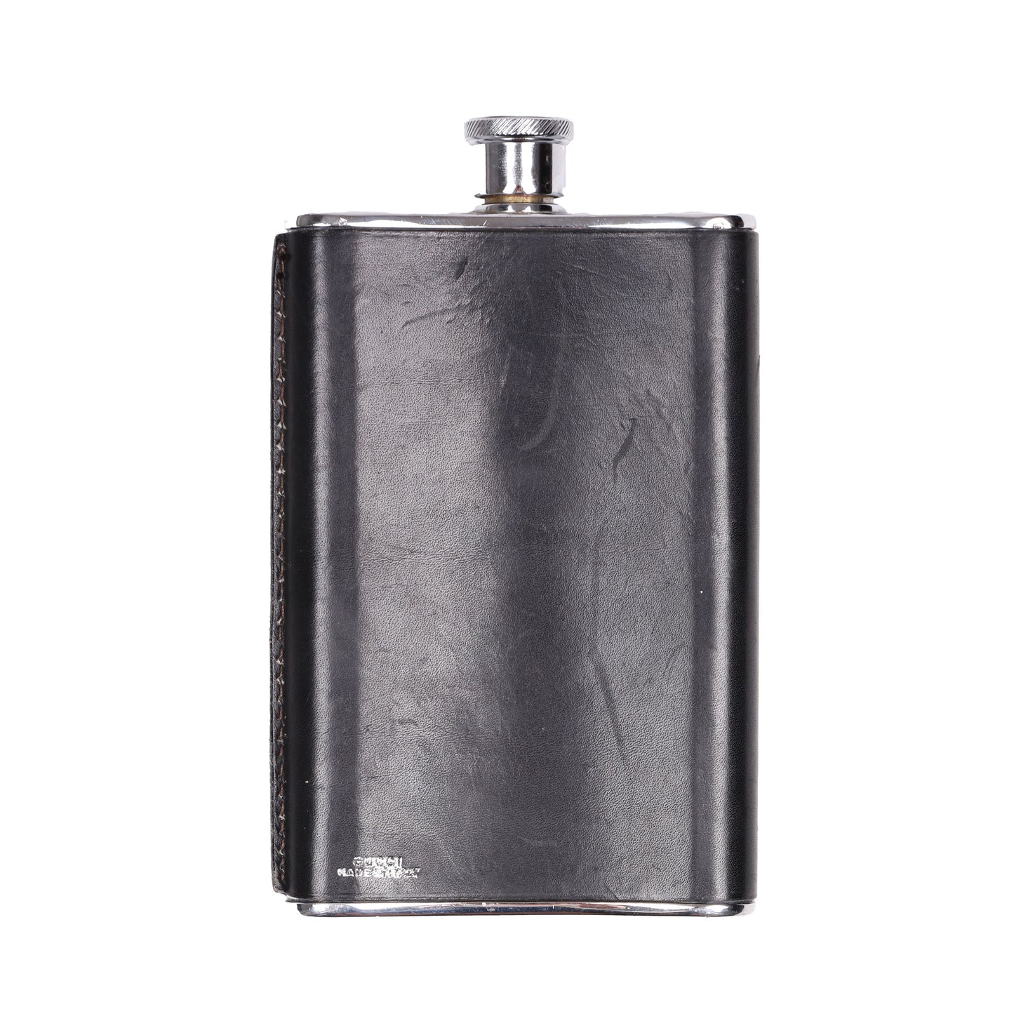 Gucci 1970’s Black Leather Hip Flask