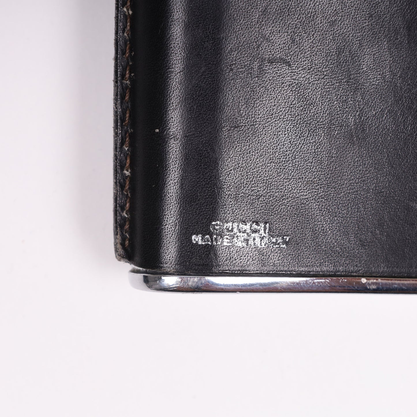 Gucci 1970’s Black Leather Hip Flask