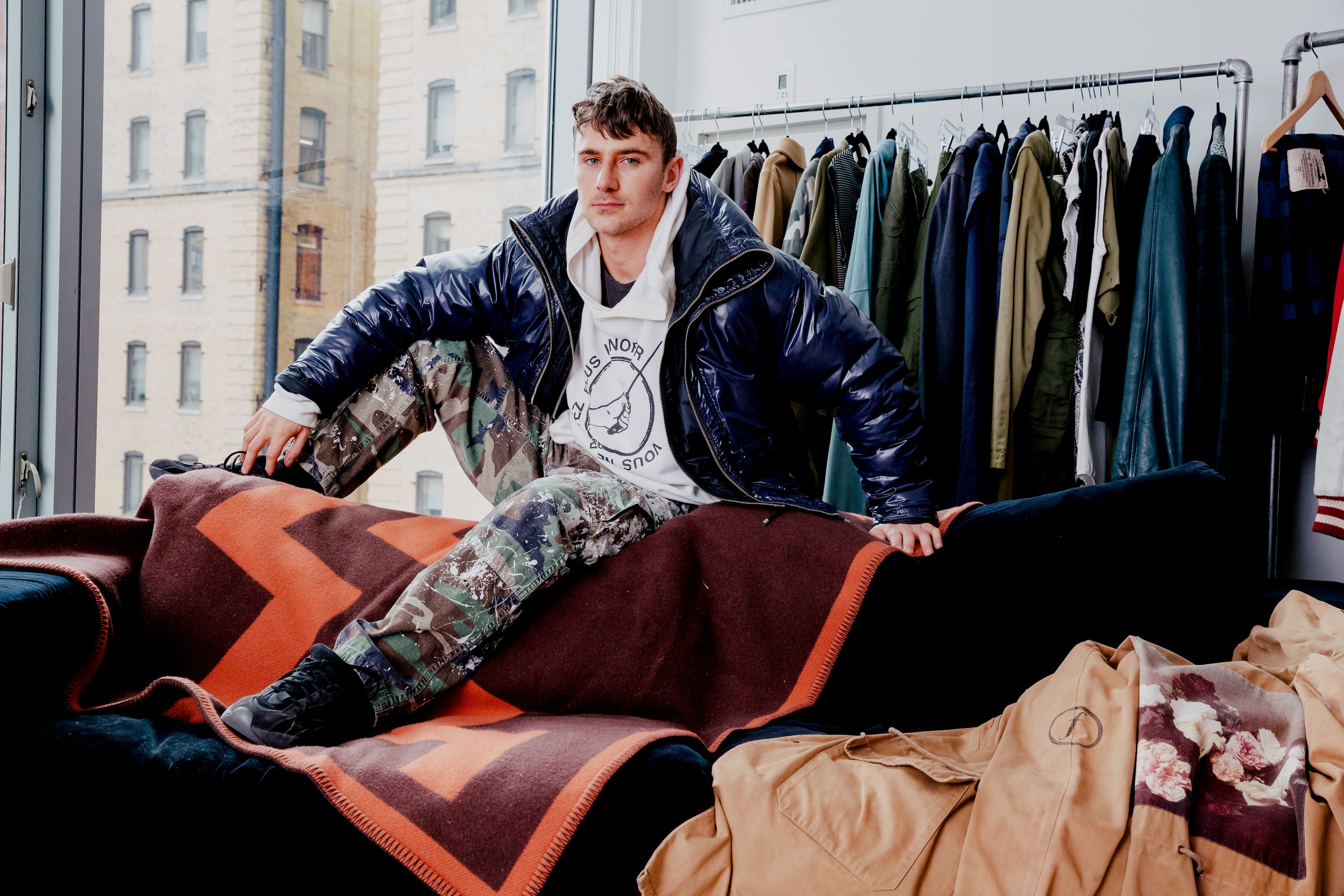 Archivist David Casavant wearing iconic vintage menswear in his distinguished archive