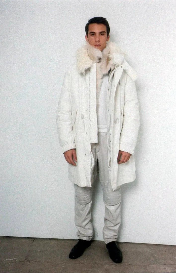 Helmut Lang Autumn / Winter 1999 Moleskin Cream Biker Pants