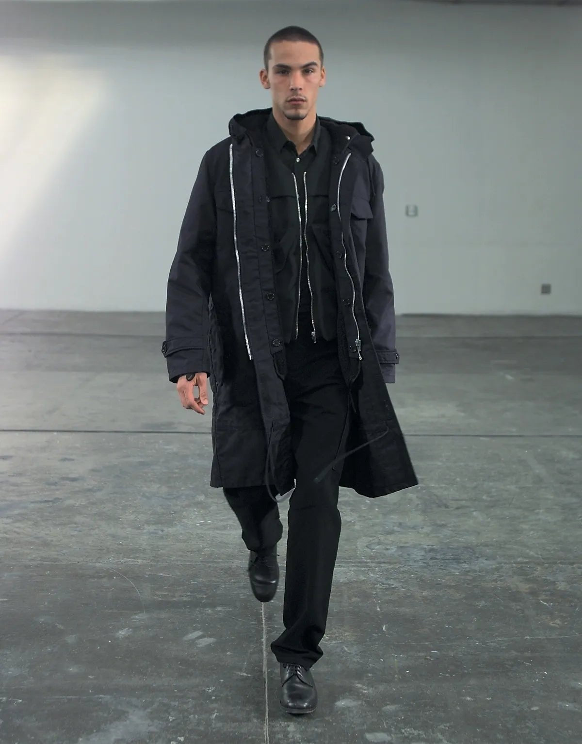 Helmut Lang Autumn / Winter 1998 Black Lined Coat
