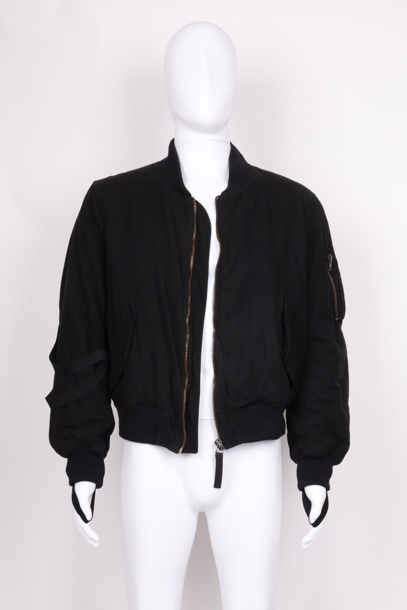 Helmut Lang 2003 秋冬 Bondage 黑色羊毛飞行员夹克