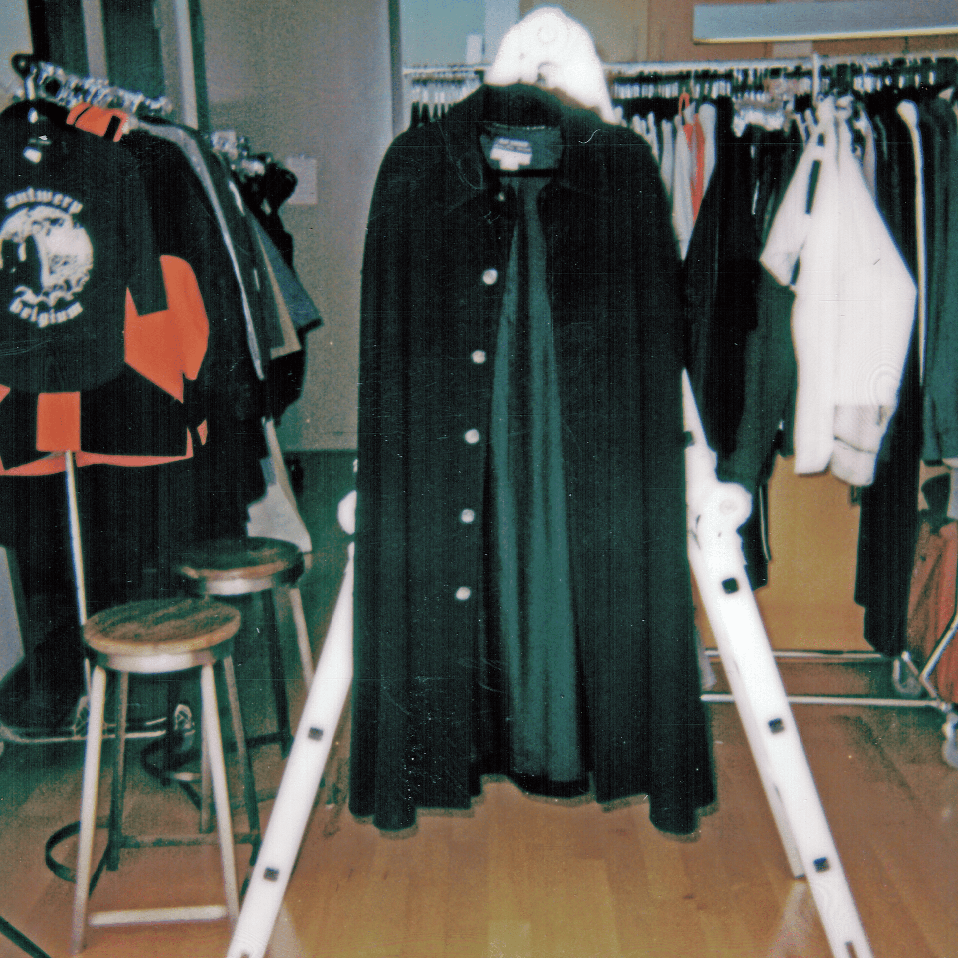 Raf Simons Autumn / Winter 1999 Wool Black Cape – david casavant