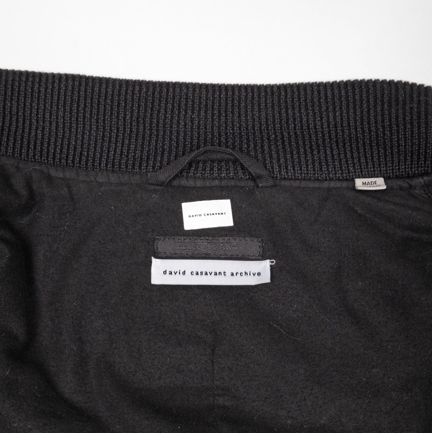 Helmut Lang 2003 秋冬 Bondage 黑色羊毛飞行员夹克