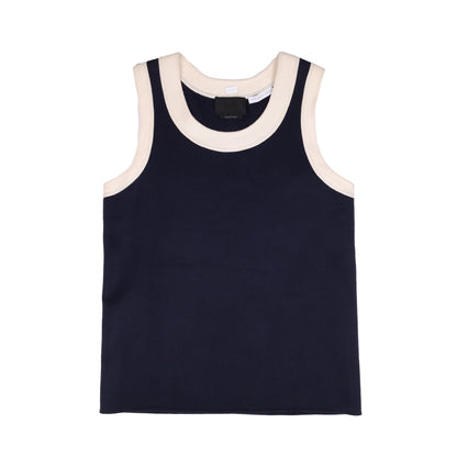 Prada Spring / Summer 2013 Blue and White Wool Tank
