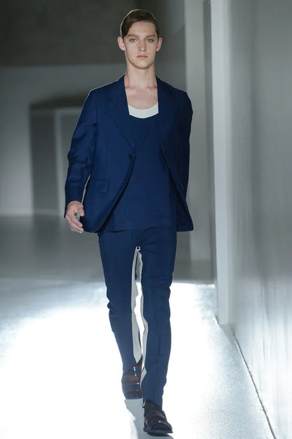 Prada Spring / Summer 2013 Blue and White Wool Tank