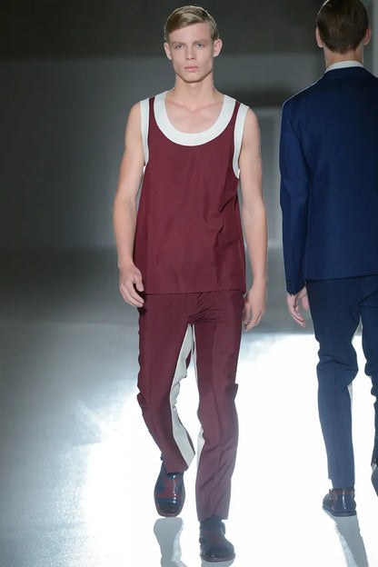 Prada Spring / Summer 2013 Blue and White Wool Tank