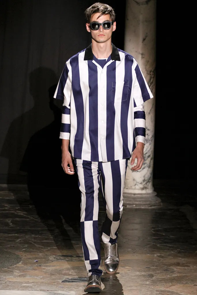 Acne Spring / Summer 2013 Blue and White Striped Shorts