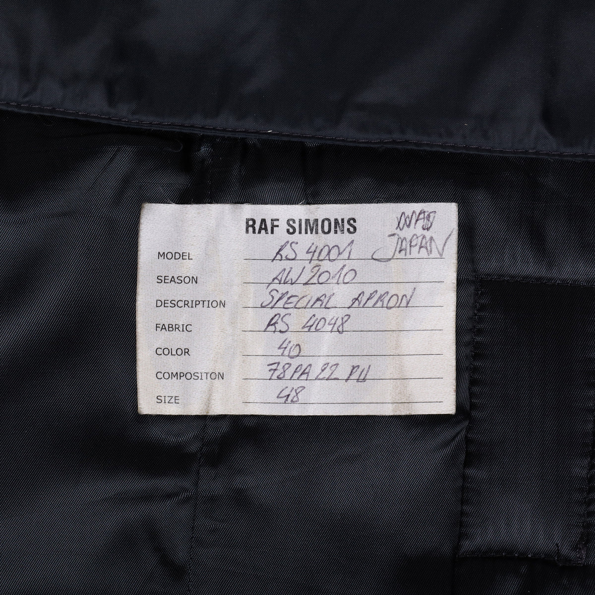 Raf Simons Autumn / Winter 2010 Special Apron (Sample) – david casavant ...