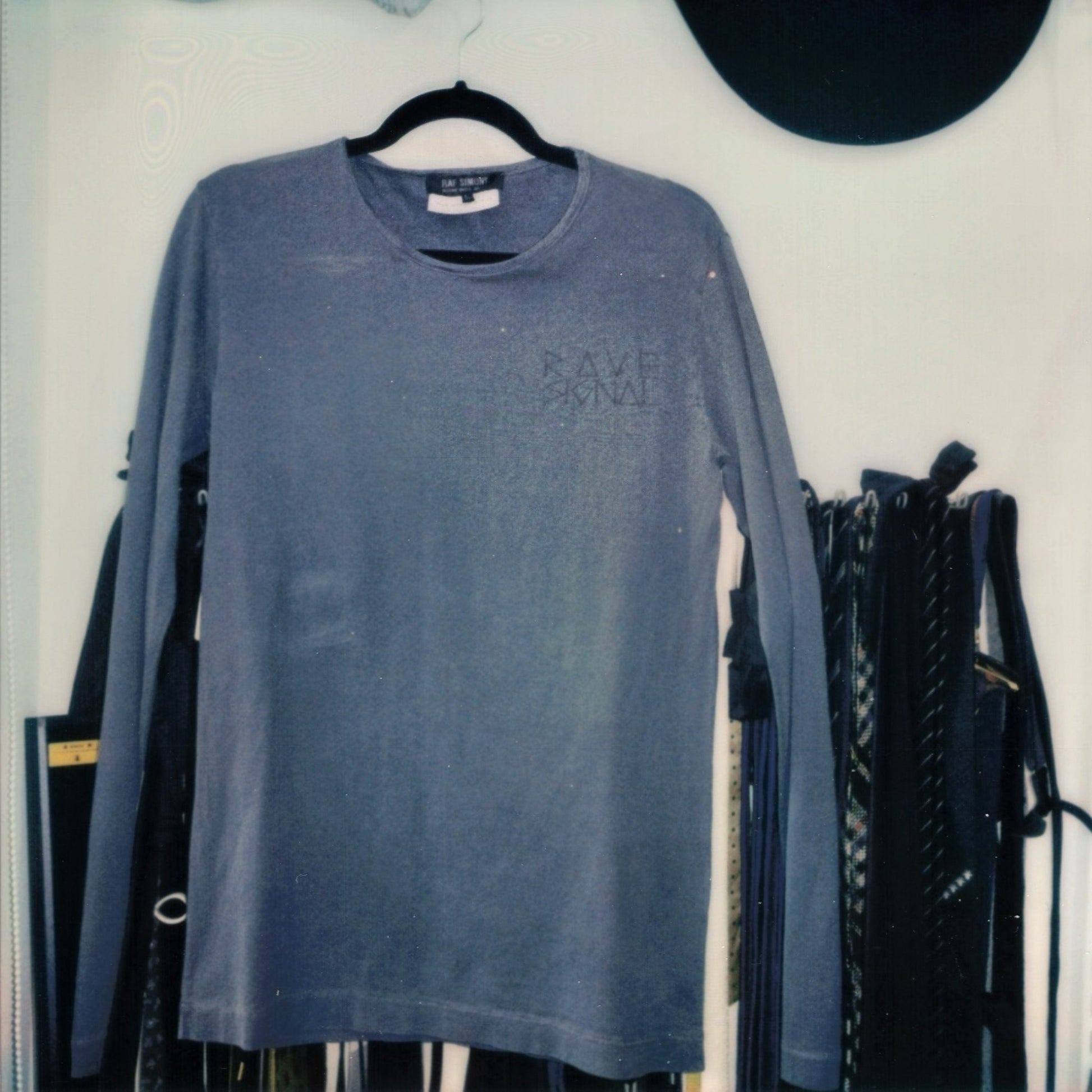 Raf Simons Autumn Winter 2004 Waves “Rave Signal” Long-Sleeve Blue T-Shirt 50