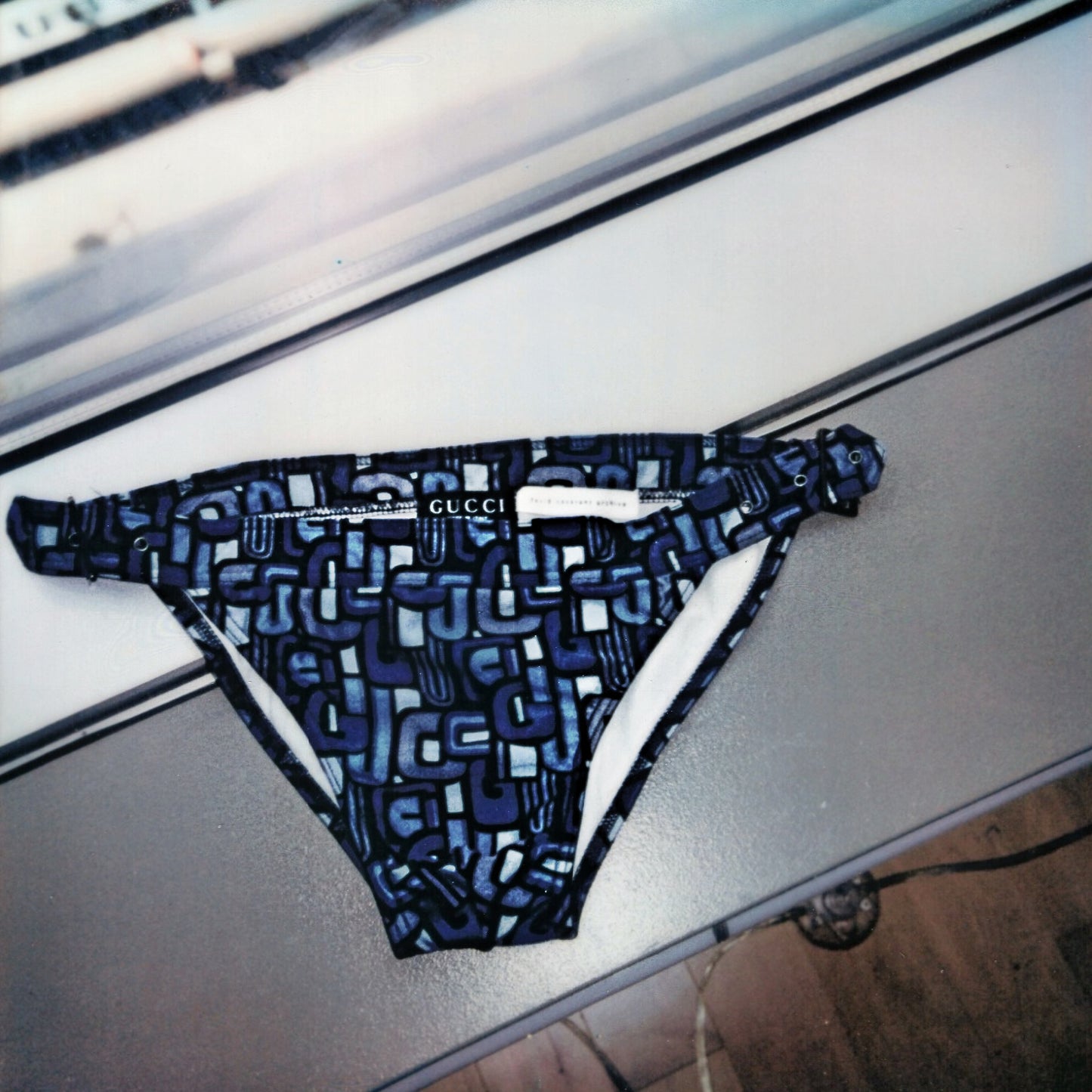 Gucci by Tom Ford Men’s Blue Geometric Swim Briefs