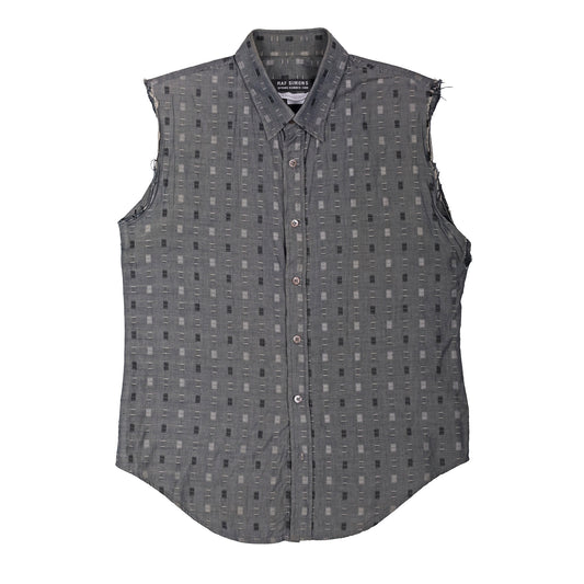 Raf Simons Spring / Summer 2000 Cut Off Sleeve Patterned Shirt