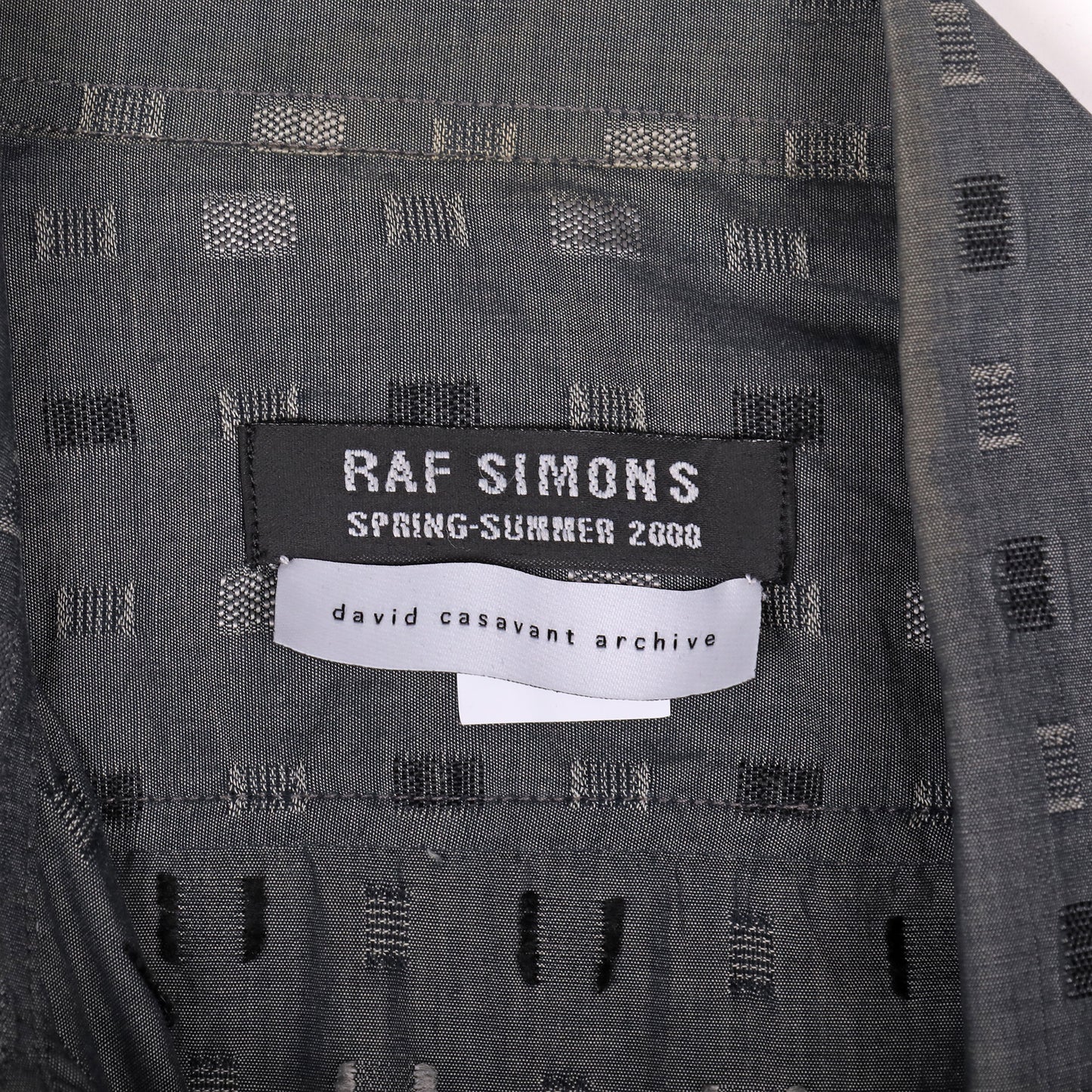 Raf Simons Spring / Summer 2000 Cut Off Sleeve Patterned Shirt