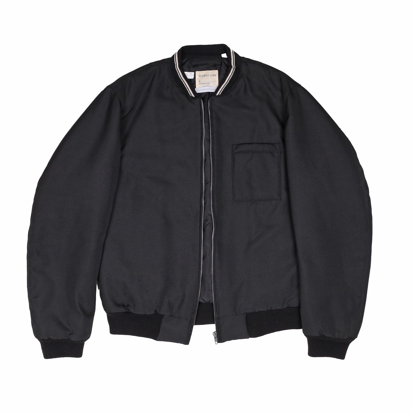 Helmut Lang Autumn / Winter 1998 Black Baseball Bomber Jacket