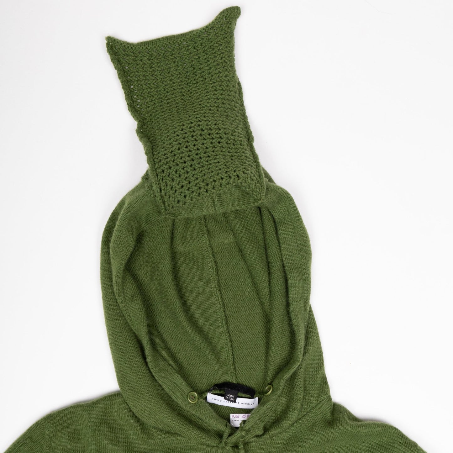 Helmut Lang Autumn / Winter 2003 Green Mohawk Hoodie