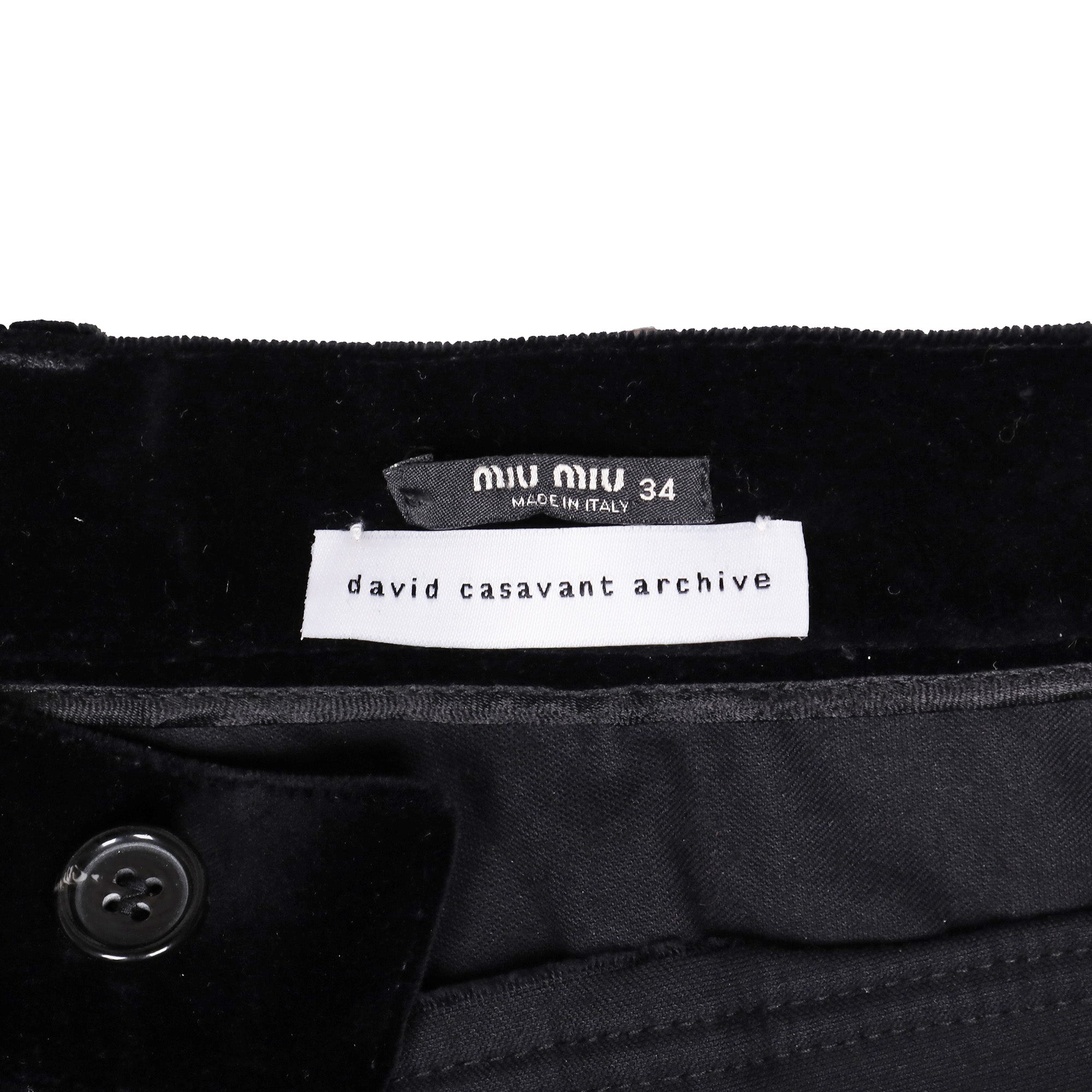 Vintage Miu Miu Black Velvet Pants – david casavant archive