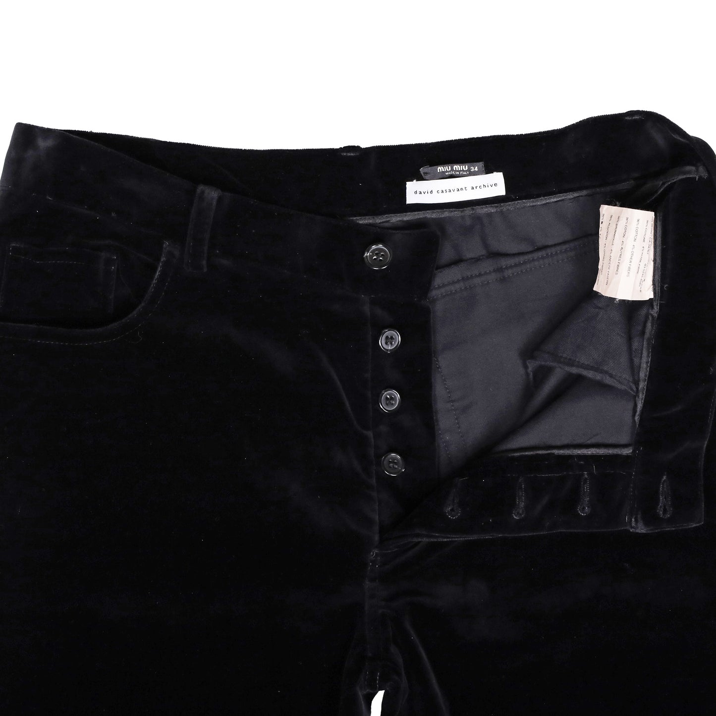 Vintage Miu Miu Black Velvet Pants
