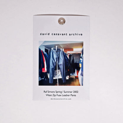 Raf Simons Spring / Summer 2002 Waist Zip Faux Leather Pants