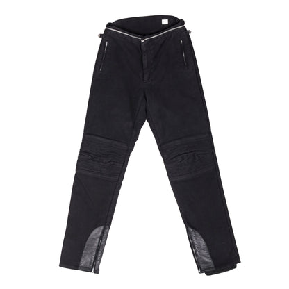 Helmut Lang Autumn / Winter 1999 Astro Black Moleskin Biker Pants