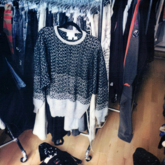 Gianni Versace Vintage Grey and Black Sweater