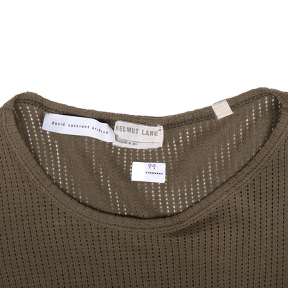 Helmut Lang Spring / Summer 1999 Green Long Sleeve Mesh T-Shirt