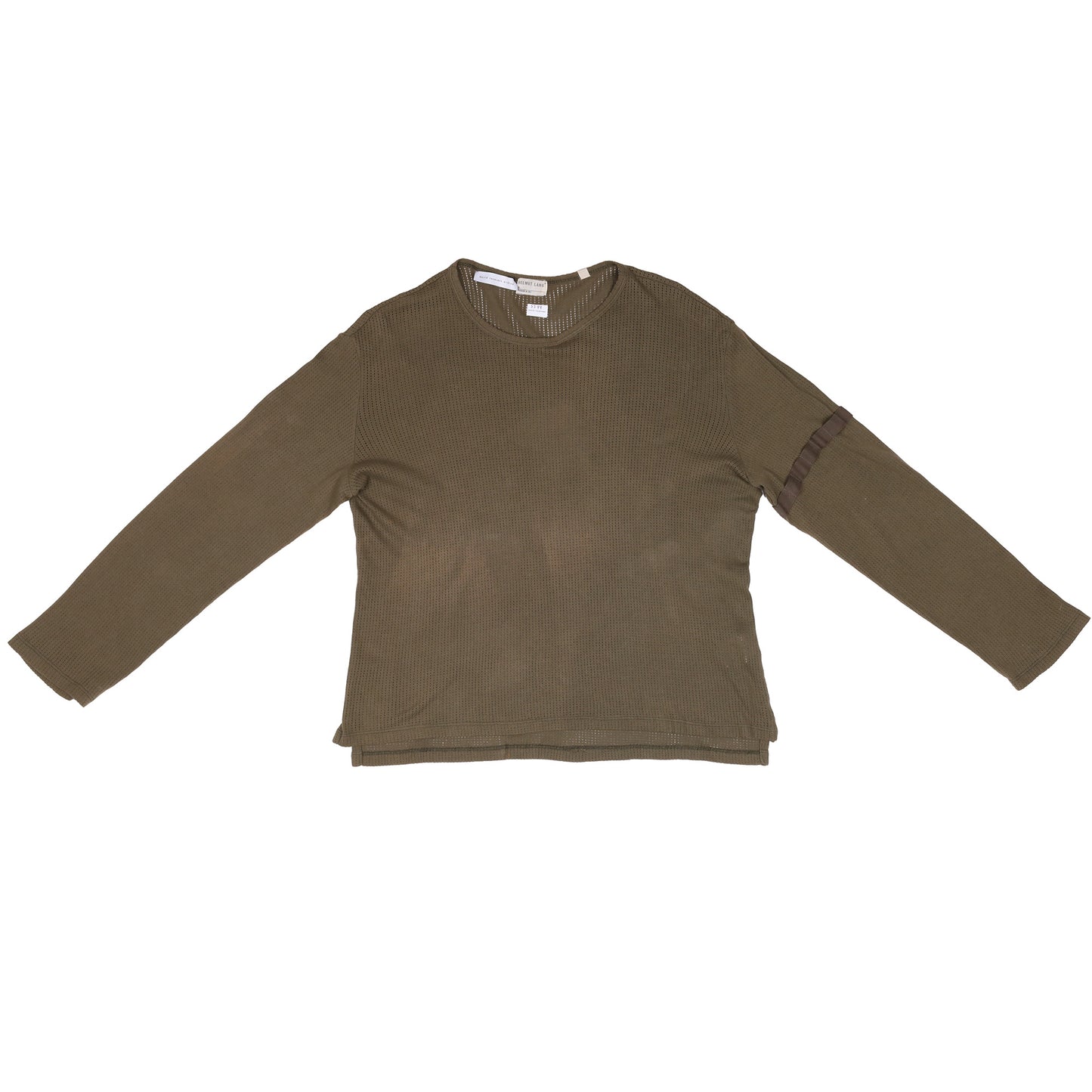 Helmut Lang Spring / Summer 1999 Green Long Sleeve Mesh T-Shirt