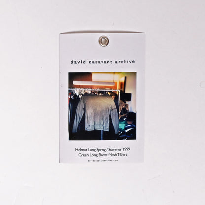 Helmut Lang Spring / Summer 1999 Green Long Sleeve Mesh T-Shirt