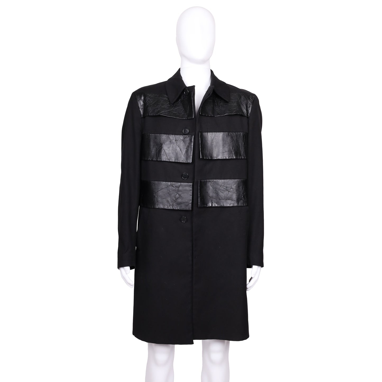 Helmut Lang Autumn / Winter 2001 Black Panel Coat