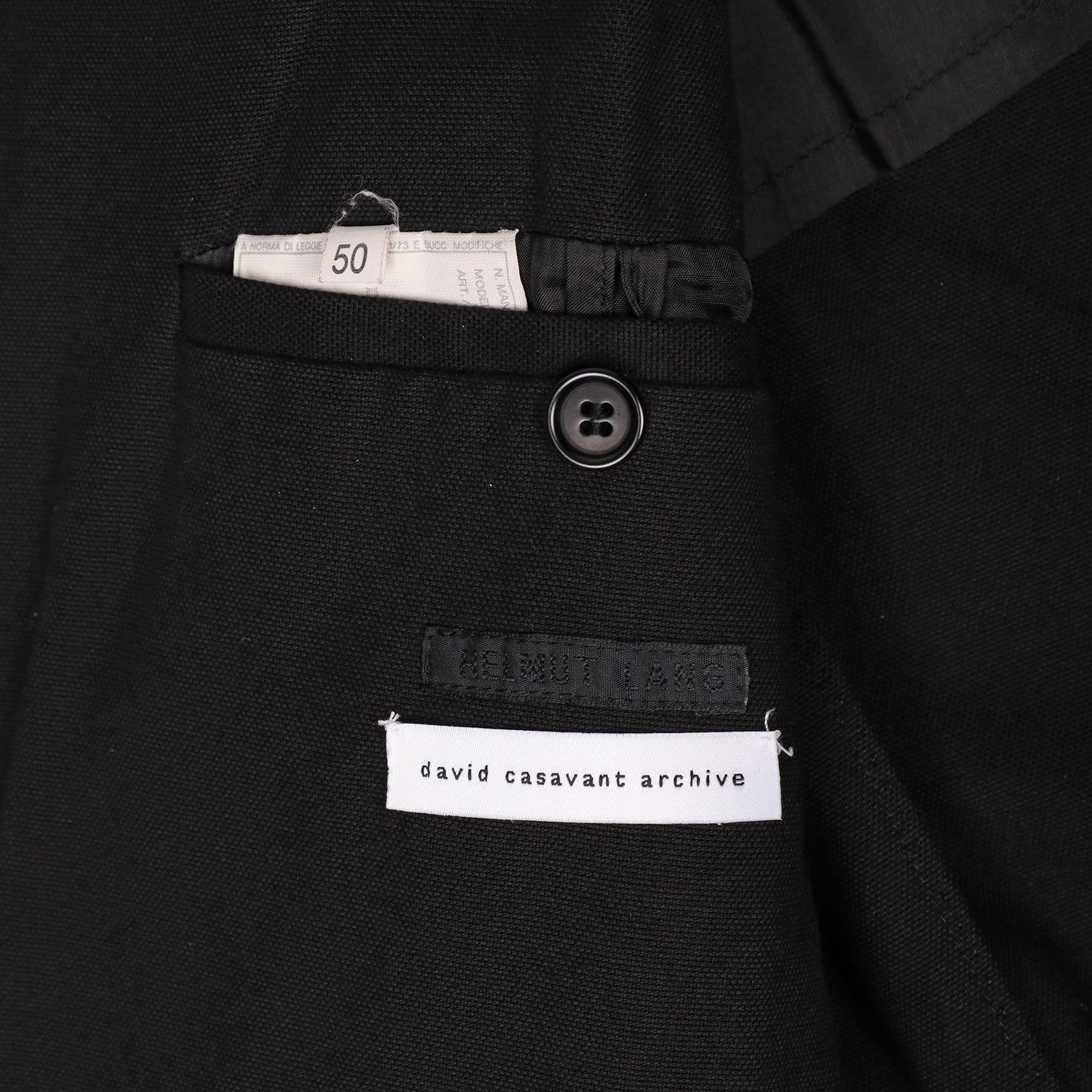 Helmut Lang Autumn / Winter 2001 Black Panel Coat