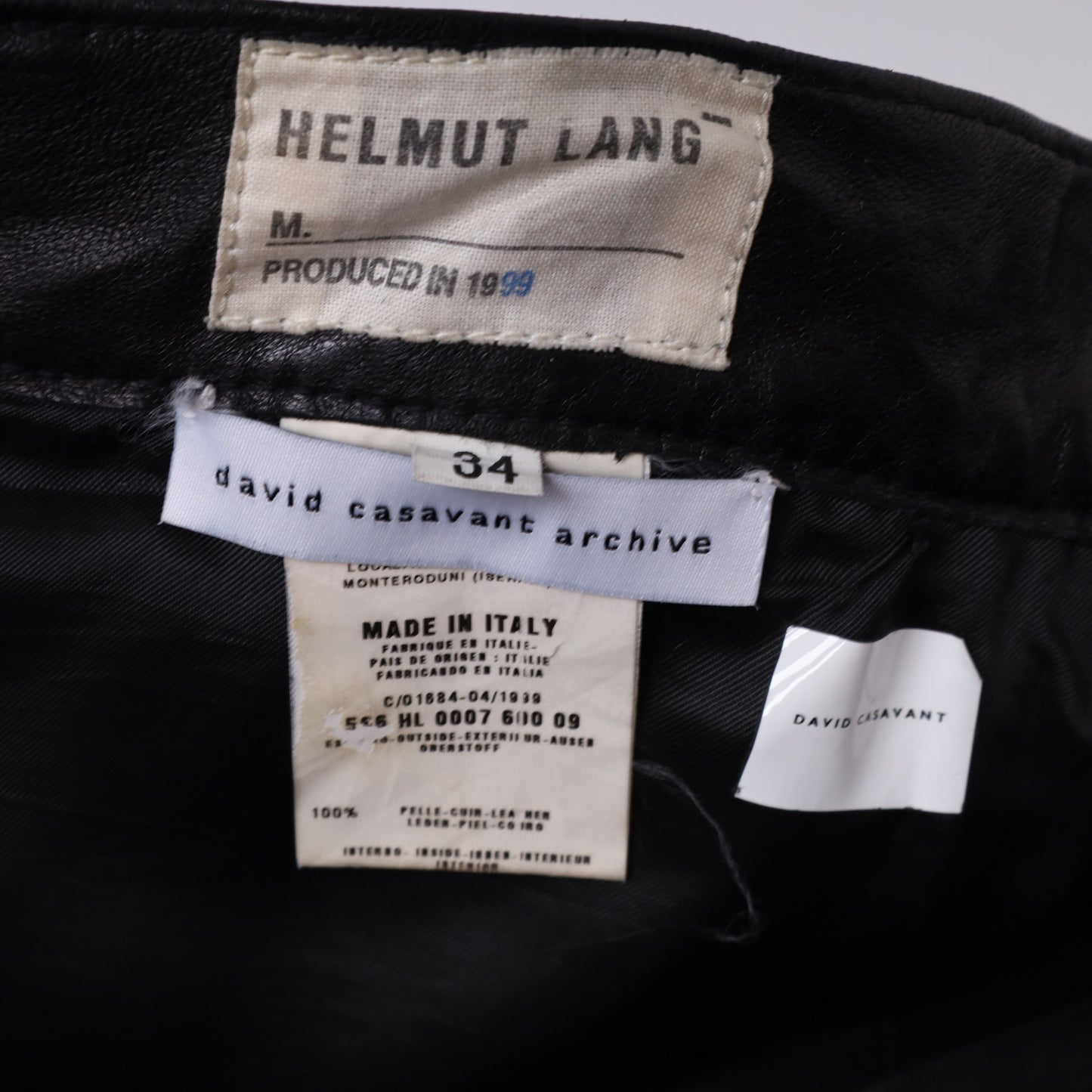 Helmut Lang Autumn / Winter 1999 Leather Pants